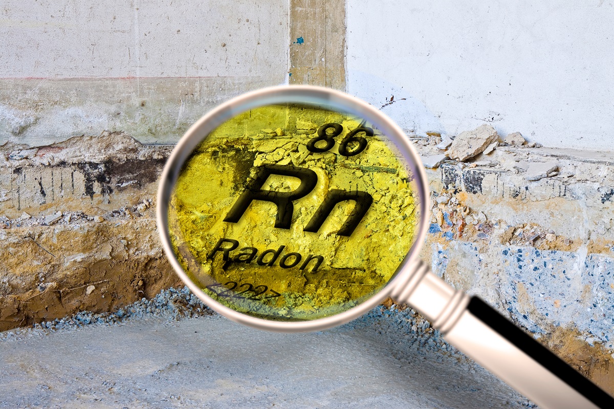 the element for radon under a magnifying glass