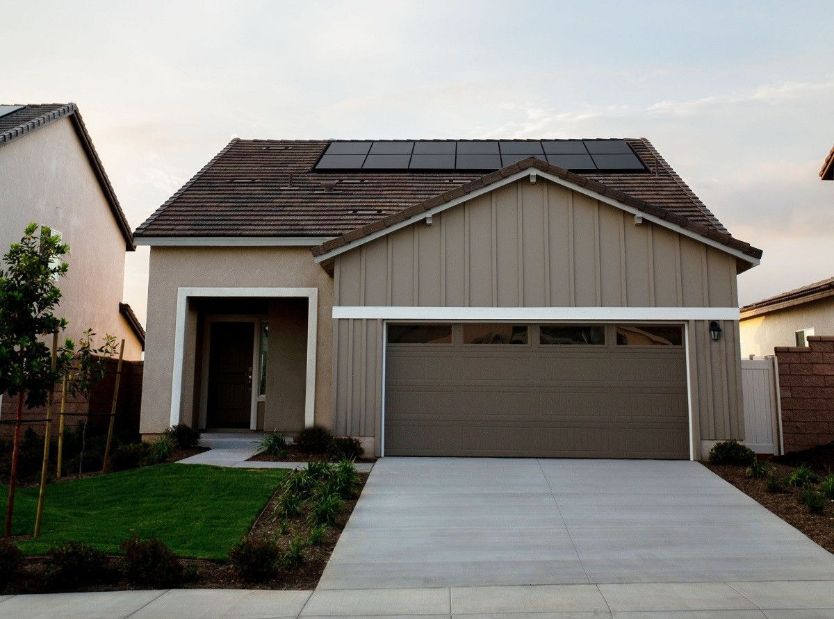 brown house - garage door