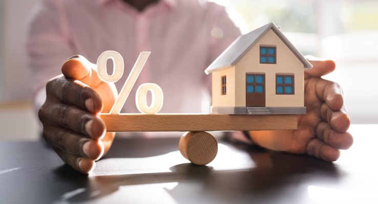 House Interest Rates Balance And Loan Percentage Concept
