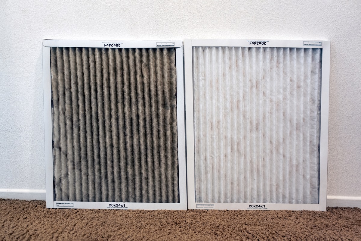 A comparison of clean and heater dirty HVAC filters